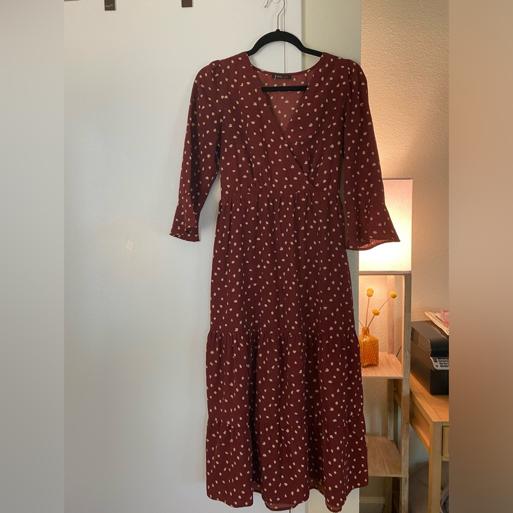 Very J Spotted Brick Dress